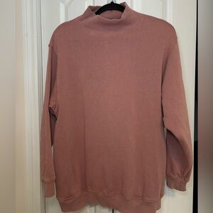 Aerie - Oversized Cozy Pink Mock Neck Sweatshirt in Size S